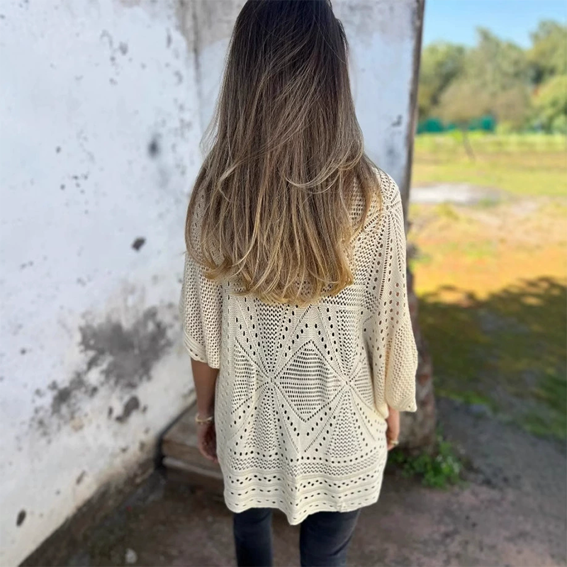💄 Casualowy kardigan z siateczki dla kobiet