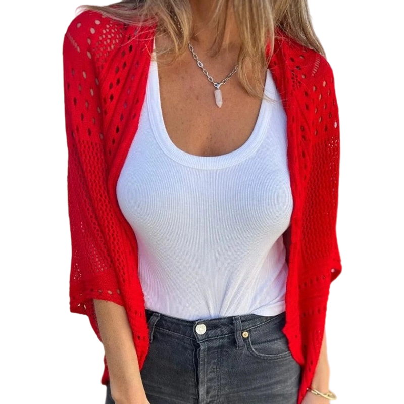 💄 Casualowy kardigan z siateczki dla kobiet