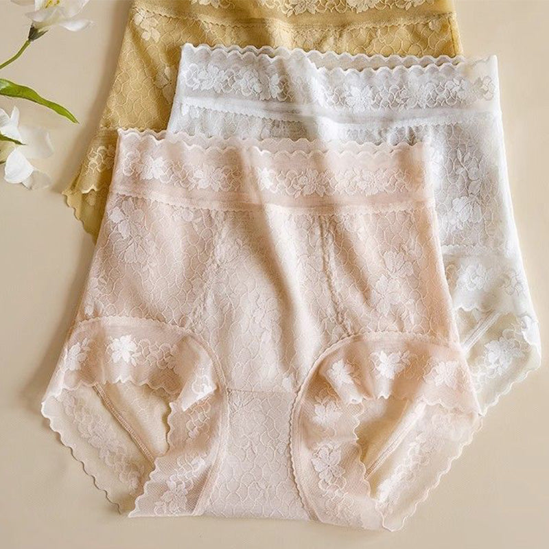 【❣️Kup 1 opakowanie 2 gratis】👙Damskie bezszwowe koronkowe majtki z wysokim stanem