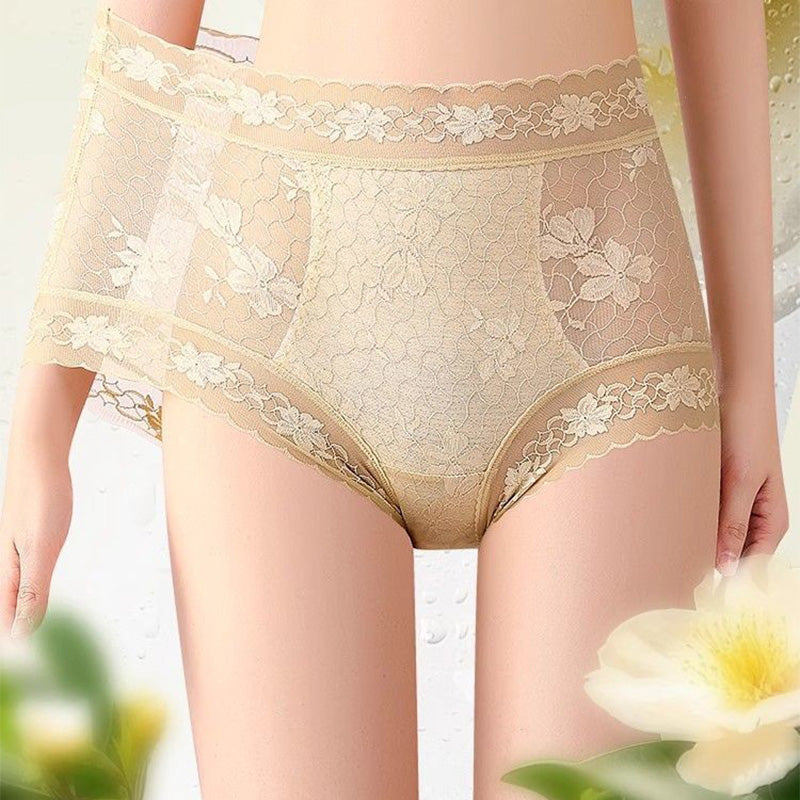 【❣️Kup 1 opakowanie 2 gratis】👙Damskie bezszwowe koronkowe majtki z wysokim stanem