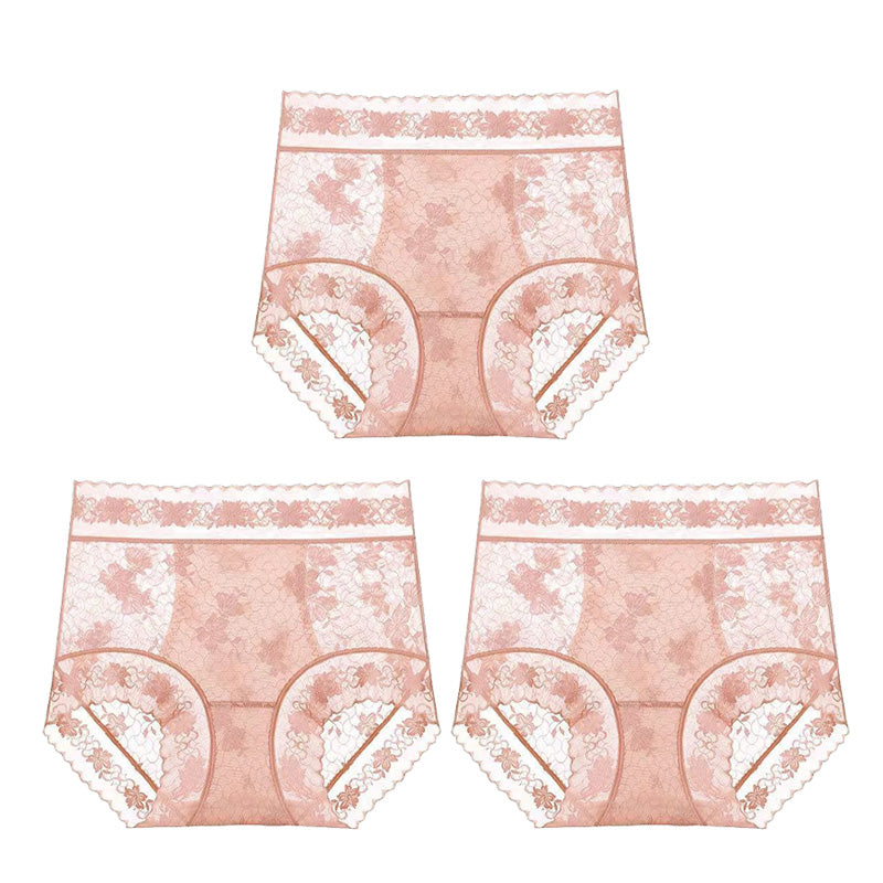 【❣️Kup 1 opakowanie 2 gratis】👙Damskie bezszwowe koronkowe majtki z wysokim stanem
