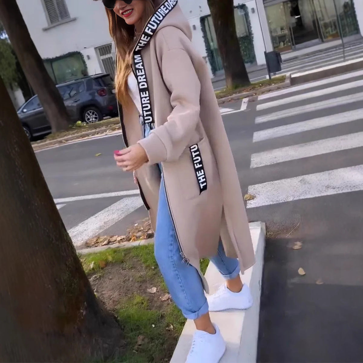 🔥Oferta ograniczona czasowo ✨ Damska długa bluza z kapturem🍂