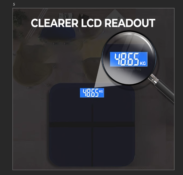 Cyfrowa skala łazienki z wyświetlaczem LCD