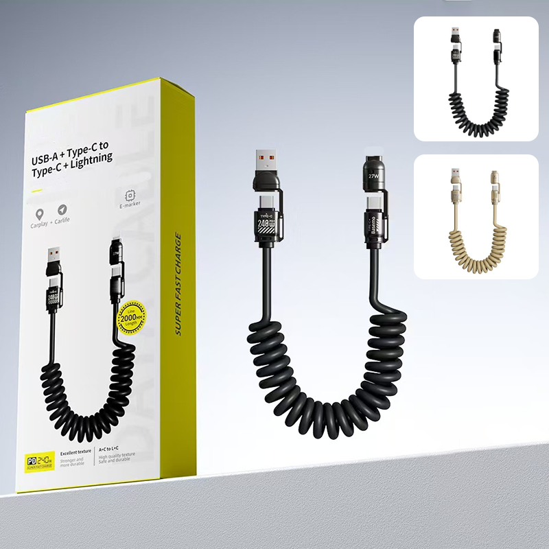 4-w-1 spryskany kabel szybkiego ładowania