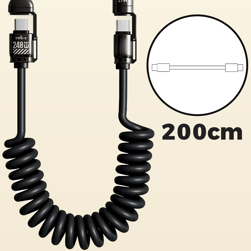 4-w-1 spryskany kabel szybkiego ładowania