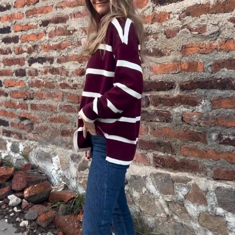 Klasyczny sweter dla kobiet w paski damskiej