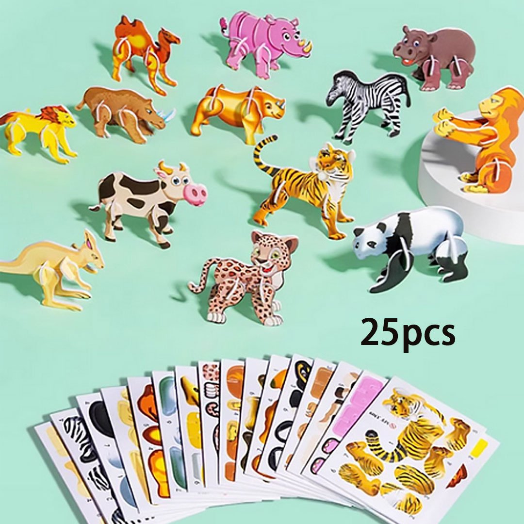 Edukacyjne puzzle 3D z kreskówkami