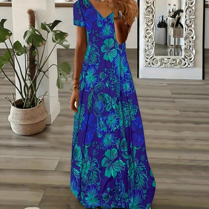 Elegancka kwiecista nadruk w dekolcie damskiej