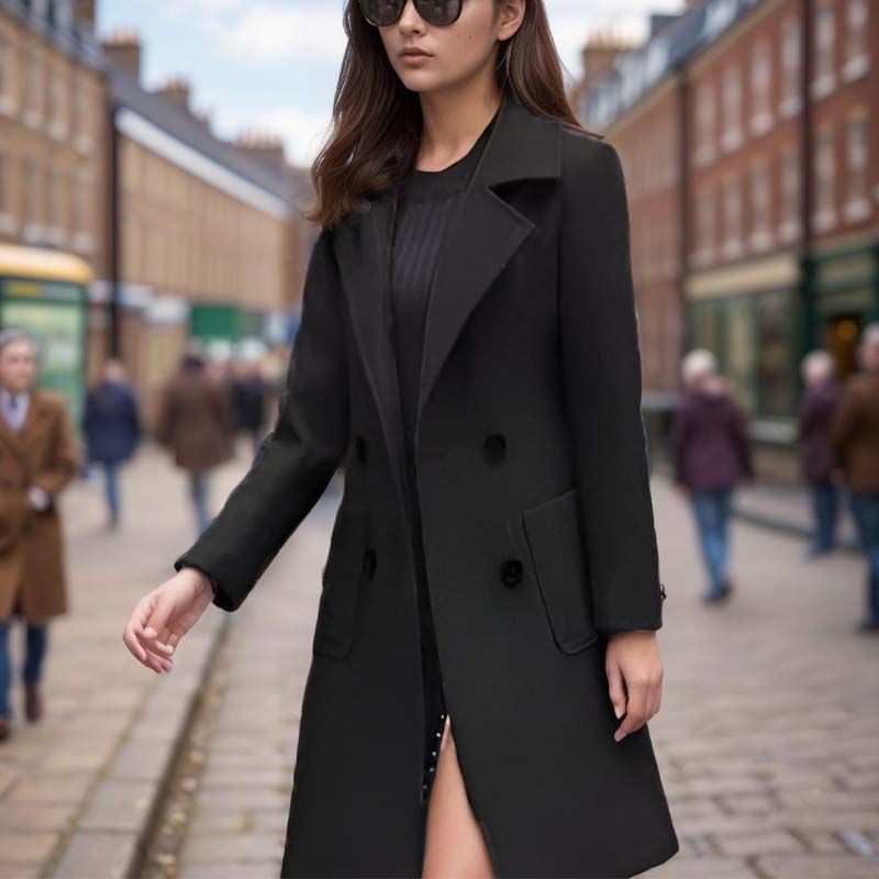 Kobiety klasyczny średniej długości elegancki płaszcz
