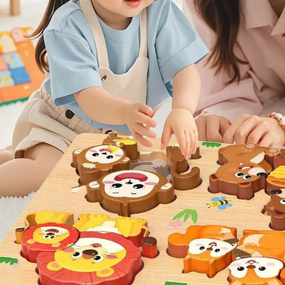 🔥2+2 ingyen🦖Oktatási 3D fa puzzle
