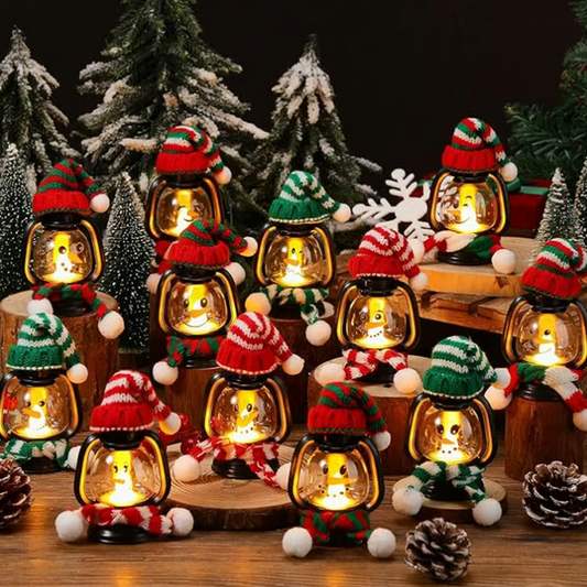 ⛄ Korlátozott ideig fél áron! ✨ Mini hóember lámpa - levehető sapka és sál 🎄💡