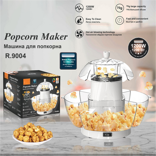 🍿 1200 W-os automatikus meleg levegős popcornkészítő🔥
