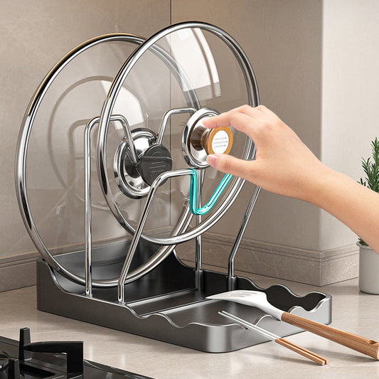 🔥🍽️Többfunkciós edényfedél és vágódeszka tartó