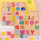 🧩Fából készült ábécé és szám puzzle gyerekeknek