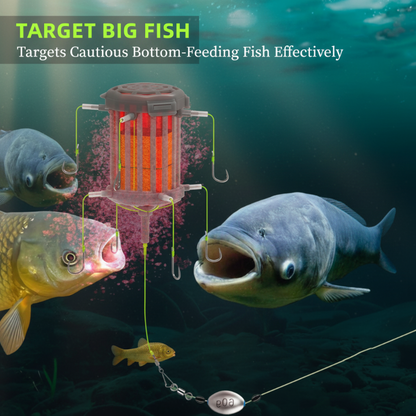 🎣✨Fordított aljú etetőkosaras horogelőke – megemelt csali a nagyhalak túljárásához