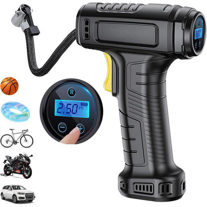 Hordozható vezeték nélküli légkompresszor digitális kijelzővel
