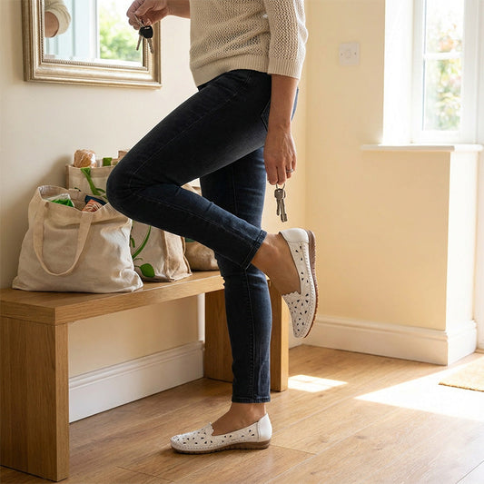 🌸Női virágmintás, áttört, lélegző lapos cipő