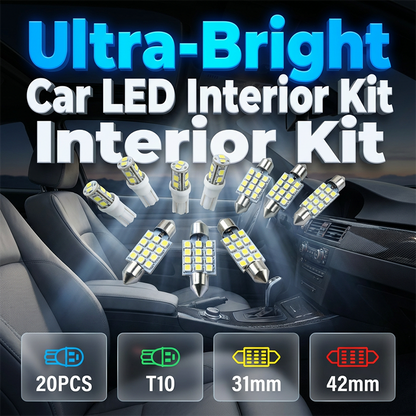 🚗20 darabos szett LED-es világítással az autó belsejéhez