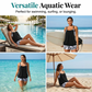 🌊S-4XL👙 Tankini szett Boyshort biztonságos fedés
