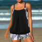 🌊S-4XL👙 Tankini szett Boyshort biztonságos fedés