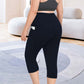 👖Női magas derekú capri leggings zsebekkel