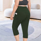 👖Női magas derekú capri leggings zsebekkel