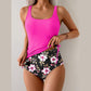 🌸👙 Virágmintás Magas Derekú Női Tankini