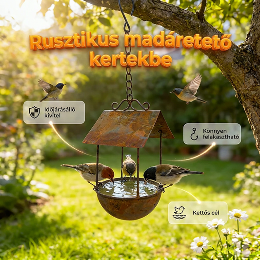 🐦🍃Rusztikus kültéri függesztett madáretető
