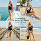 🌺🩱 Trópusi Mintás Magasderekú Tankini