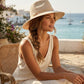🌞👒Összecsukható női kötött napellenző kalap – Elegáns fedora stílus UV-védelemmel
