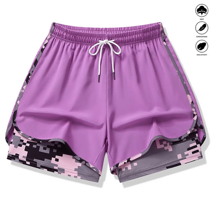 Női 2 az 1-ben sport short – Beépített belső réteggel, állítható derékpánttal | 8 szín | XS–2XL
