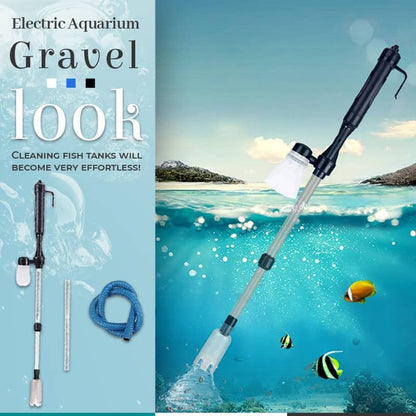 🐠 Elektromos akvárium‑kavics tisztító – Állítható hossz, elemmel működik