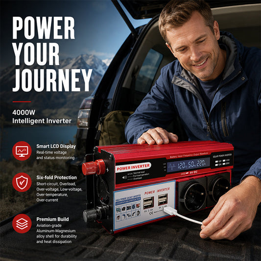 ⚡🚗 Nagy teljesítményű autós inverter 12V → 230V, ingyenes szállítás
