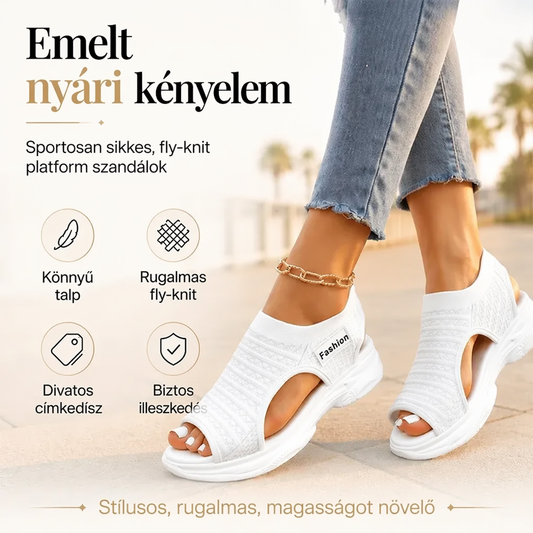 👡Női kötött platform szandál légáteresztő puha talppal, utánvétes fizetés