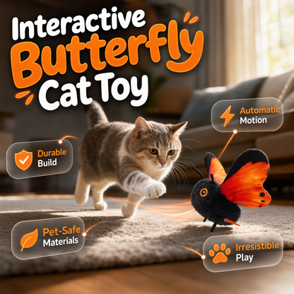 🐈✨ Lebegő Macskajáték: Intelligens Szenzor és Élethű Mozgás! 🦋