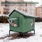 😻 50% kedvezmény🐾 Vízálló kültéri macskaház – megemelt, összecsukható, védi kedvencedet az esőtől és a hidegtől ✨