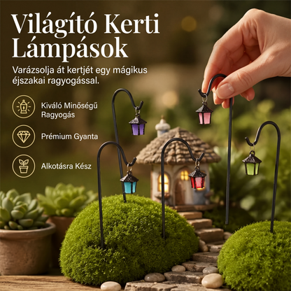 🌙 Retro stílusú világító kerti karó lámpás, dekoratív fény a kerti növényekhez 🌿