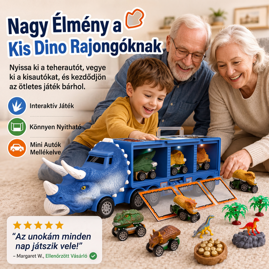🦕🚛 Interaktív dinoszaurusz‑szállító teherautó – Játékos kaland és készségfejlesztés