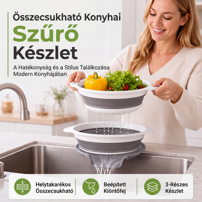 🍲 3 rétegű összehajtható szűrő