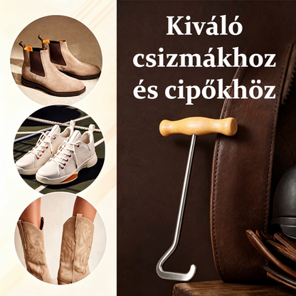 👢✨Ergonómikus T‑fogantyús rozsdamentes acél csizmahúzó, praktikus segédeszköz