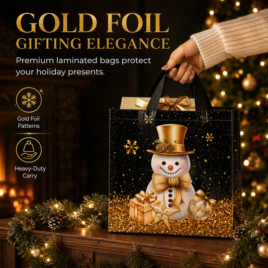 🎁 Fekete karácsonyi ajándéktasak – Elegáns csomagolás az ünnepi ajándékokhoz 🎄