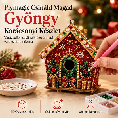 🎄 3D gyöngyös karácsonyi díszkészlet – Készíts egyedi ünnepi dekorációt otthonodba ✨