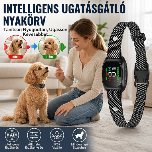 Intelligens ugatásgátló nyakörv kutyáknak
