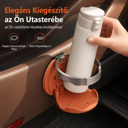 🚙🥤 Összecsukható autós pohártartó – Nagy palackokhoz, rendezett utastérhez