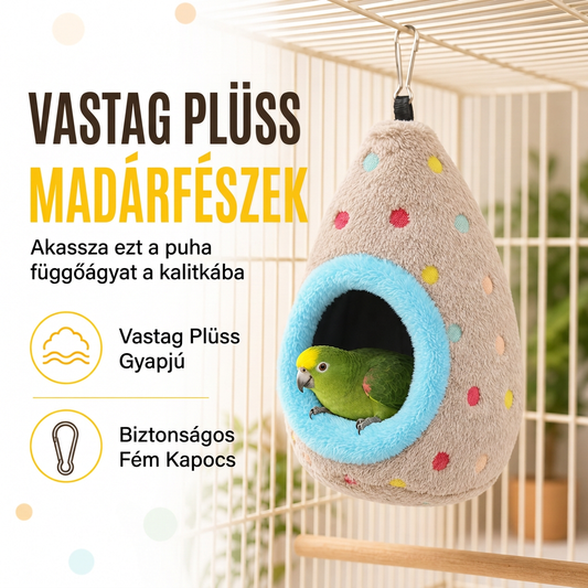 🦜KORLÁTOZOTT IDEIG 50% KEDVEZMÉNY!⚡Függeszthető madárfüggőágy – Puha plüss bújó, meleg menedék kismadarak számára✨
