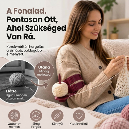 🧶 Állítható kettős pántos, hordható karos fonalvezető