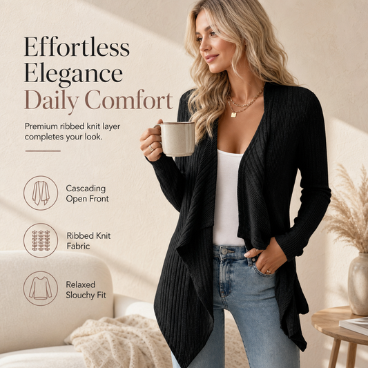 ✨Women's Loose Fit Long Sleeve Knitted Cardigan – Cozy, Relaxed, Everyday Layering Essential