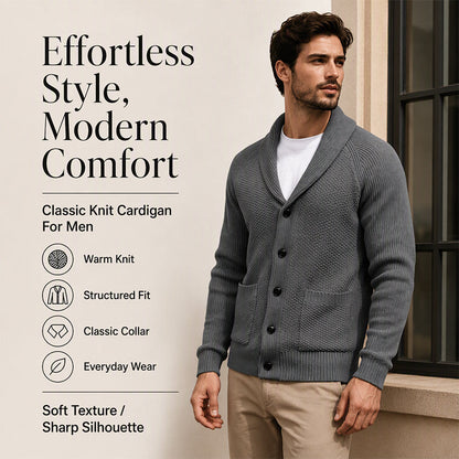 ✨Men's Casual Shawl Collar Sweater Cardigan – 50% OFF! Cozy, Stylish, Everyday Layering Essential